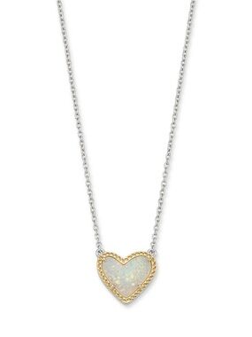 Kendra Scott Two-Tone Heart Pendant Necklace in Gold and Silver